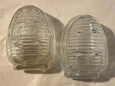 Vintage Art Deco TWO Glass Bird Cage Feeder Water Cups (Kendrix & USA) • $12.99