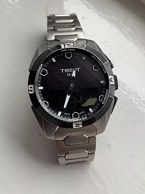 Mens Tissot T Touch Solar Expert Full Titanium Black Watch T091420 FWO • £260