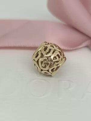 $395 • Buy Authentic Pandora Solid 14k Gold Openwork Scrolls Charm 750464 Retired