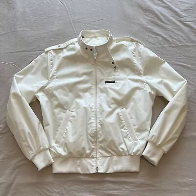 Vintage Members Only 1980s Full Zip White Lightweight Bomber Jacket Size 40 • $29