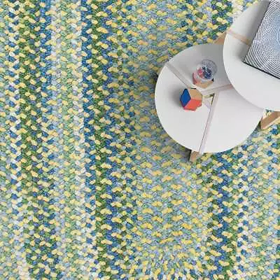 $120 • Buy Capel Rugs Waterway Green/Blue Cotton Chenille Braided Area Rug Parrot 100