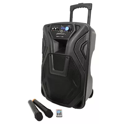 QTX Busker-12 Portable PA System With 2 X VHF Wireless Microphones (NEW) • £299