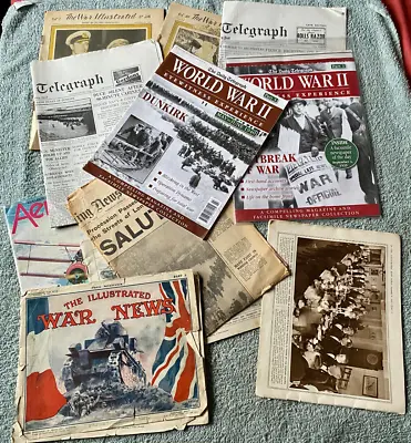 Mixed WW2 & George VI  Ephemera Illustrated War News 1-3  Newspaper Lot Magazine • £9.27