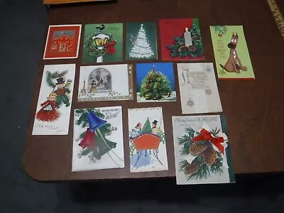 Lot Of 12 Vintage Christmas Greeting Cards - 1950's • $0.99