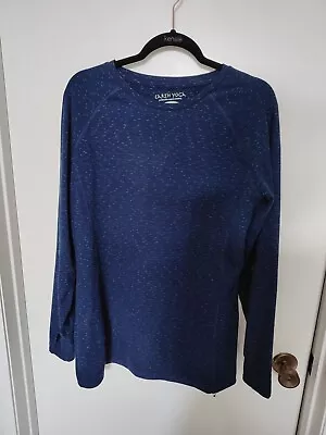 Earth Yoga Womens Pullover Long Sleeve Sustainable Shirt Spacedye Navy XL • $10