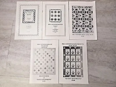 Vtg QUILT BOOKLET LOT & PATTERNS Mrs DannersQuiltsHeirloom 5 Books 1-7 • $10