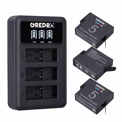 Grepro GoPro Hero (2018)/GoPro Hero 7 / 6/ 5 Black Replacement Battery Charger  • $69.11