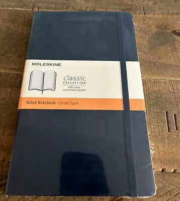 Moleskine Classic Notebook Soft Cover (5  X 8.25 ) Ruled/Lined Sapphire New • $12