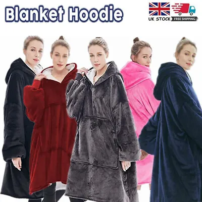 Ladies Hooded Blanket Oversized Blanket Hoodie Oodies Fleece Hoodie Blankets UK • £11.59