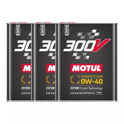 Motul 300V Competition 0W40 100% Synthetic Engine Racing Oil 110857 2L 3 Pack • $100.65