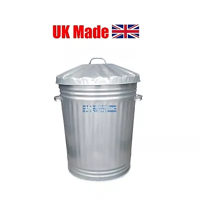 £19.85 • Buy 90 Litre Galvanised Metal Dustbin/Bin Tapered Heavy Duty UK Manufacturer!