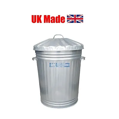 90 Litre Galvanised Metal Dustbin/Bin Tapered Heavy Duty UK Manufacturer! • £18.95