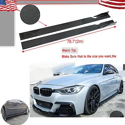 Side Skirt Extension Lip Body Kits Carbon Fiber Painted For F30 E92 E90 E36 E30 • $69.99