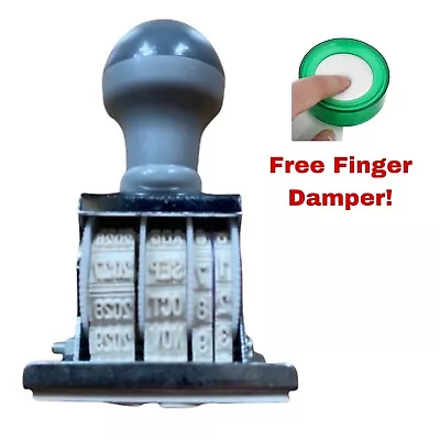 Rubber Date/ Paid Stamper 2019-2030 Adjustable Day/Month/Year FREE Finger Damper • £6.20