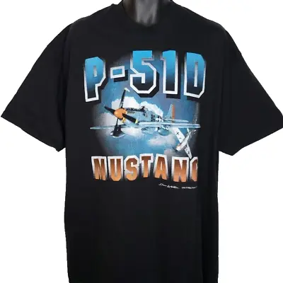 Vintage North American P-51D Mustang T Shirt Mens Size 2XL 90s Fighter Bomber • $23.99