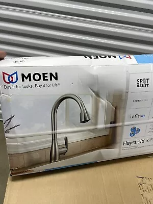 MOEN Haysfield Spot Resist Stainless One-Handle High Arc Kitchen Faucet 87879SRS • $214.99