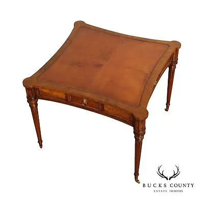 $1995 • Buy E J Victor Regency Style Leather Top Mahogany Game Table
