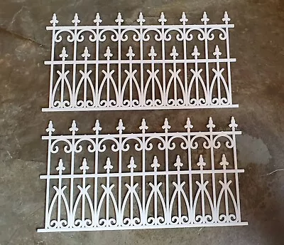 Dollhouse Miniature Fence Railing X2 White Victorian Georgian Garden 1:12 Scale • $7.99