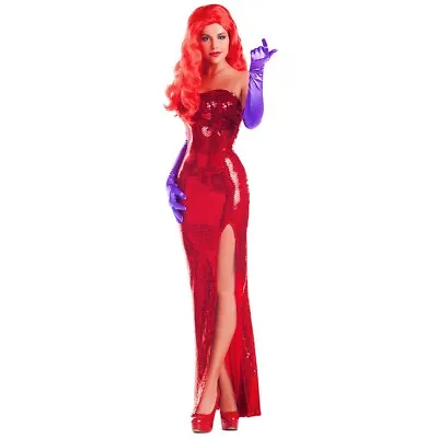 Jessica Rabbit Costume Adult Toon Starlet Diva Halloween Fancy Dress • $45.71