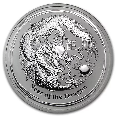 2012 Australia 5 Oz Silver Year Of The Dragon BU • $358