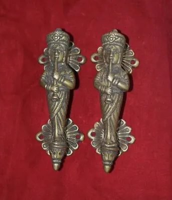 Brass Puppet Door Handle Village Lady Playing Trumpet Design Door Pull Dec EK49 • £95.71