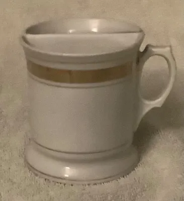 Vintage White Shaving Mug With Gold Trim Mustache Cup - Stamped Made In Bavaria • $15