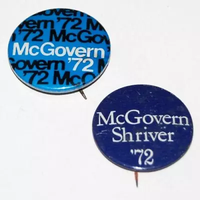 1972 Lot GEORGE MCGOVERN PRESIDENT Campaign Shriver Pin Pinback Button Political • $6.97