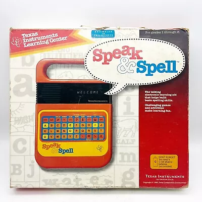 Vintage 1978 1980 Texas Instruments TI Speak & Spell W Original Box Tested Works • $49.99