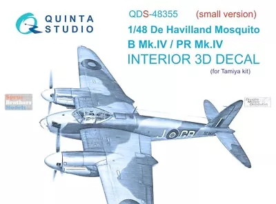 1/48 Quinta 3D Interior Decal #S48355 Mosquito B.Mk.IV Small For Tamiya • $16.99