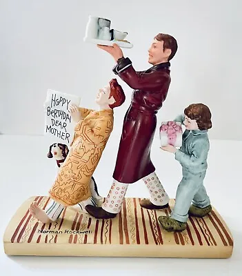 Vintage Norman Rockwell Happy Berthday Dear Mother Birthday Figurine 1979  • $10.99