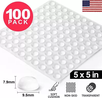 100pcs Drawer Rubber Bumpers Pads Clear Cabinet Door Dots Self Adhesive Feet • $3.08