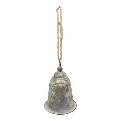 Large Metal Bells Vintage Door Decor Garden Large Hanging Rust Bell W/Rope 28cm • $55