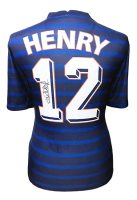 Thierry Henry Signed France Football Shirt With Proof Arsenal Allstars Exclusive • £274.99