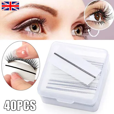£4.69 • Buy 40Pcs Reusable Self-Adhesive Eyelash Glue Strip False Eyelashes Glue Makeup UK