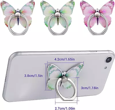 3 Pack Butterfly Cell Phone Ring Stand Holder Metal Finger Kickstand • $12.49