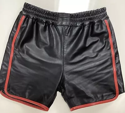 Mens Soft Leather Shorts Waist 32” • £50