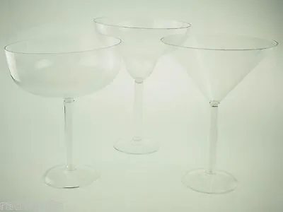 JumboGiantLarge Plastic Champagne Martini Margarita Cups Glass Drink 20-PackBULK • $169