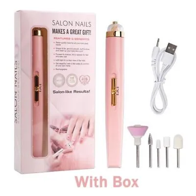 Rechargeable Electric Nail File Drill Portable Manicure Pedicure Machine Kit Set • £5.95