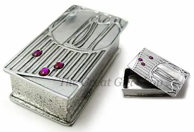 MACKINTOSH PEWTER SHELL TRINKET BOX 4.5  UK Arts Crafts Ladies Desk Table Gift • £125.85