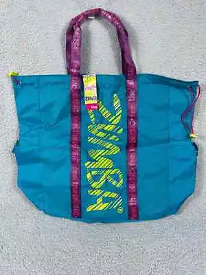$22.99 • Buy Zumba Large Fast Dash Tote Bag Gym Travel Durable Teal Purple NWT Enamel Blue