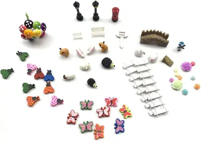 Miniature Garden Ornaments 58 Pcs Miniature Ornaments Kit Set With 1 Pcs Tweeze • $9.40