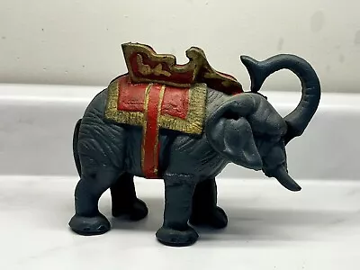 Vintage Cast Iron Mechanical Elephant Coin Bank • $29.99