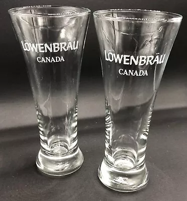 Lowenbrau Canada Vintage Footed Beer Glass 7-1/4  (set Of 2) • $6