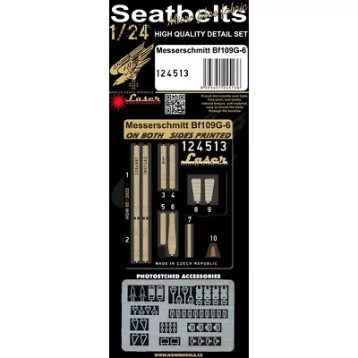 HGW 1/24 124513 Bf-109G-6 Laser Cut Seatbelts W/pe Buckles • $15