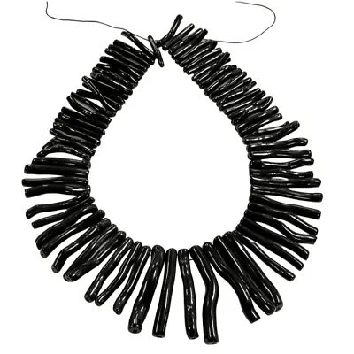 AAA Black Coral Natural Gemstone Branch Beads 60mm-30mm Graduated AAA Quality • $55