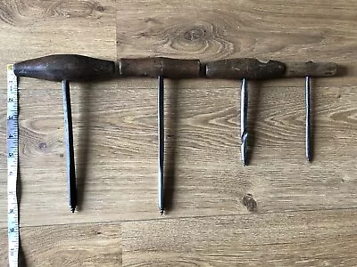 £8 • Buy Vintage Hand Augers Drill T Bar Handle Drill Bit