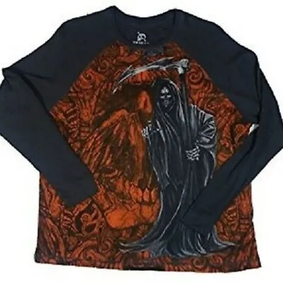 Skully Grim Reaper Men Medium Thermal Long Sleeve Shirt NEW • $18.97