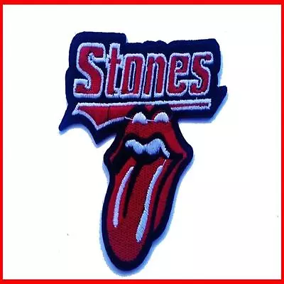 ROLLING STONES TONGUE IRON ON SEW ON EMBROIDERED PATCH 8.5cm X 7cm MUSIC BANDS • $6.95