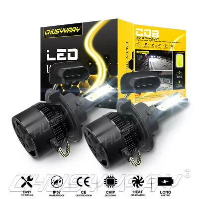 H13 9008 LED Headlight Bulbs Kit 10000W 1000000LM Hi/Lo Beam Super Bright White • $15.99