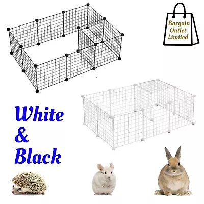 12 Panels White Pet Cage Metal Playpen Dog Cat Rabbit Play Pen Fence    UK     U • £15.99